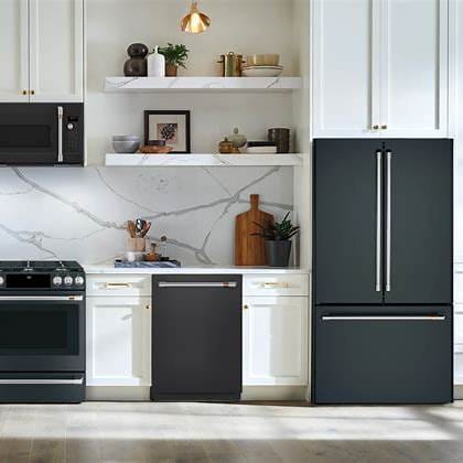 matte black cafe appliances
